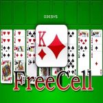 freecell solitaire - green felt - 123 games free